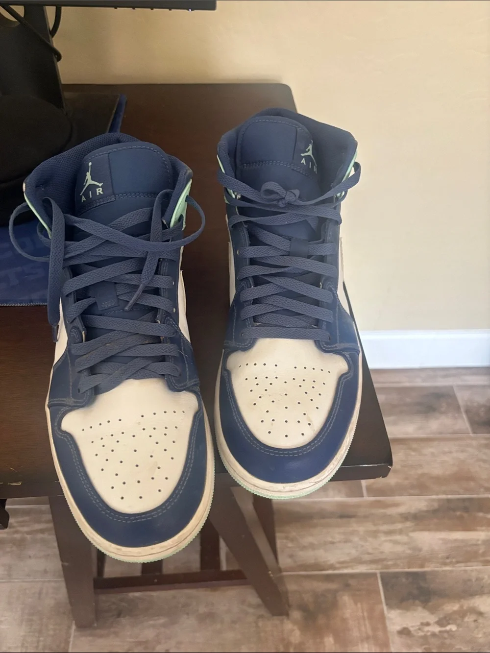 Jordan Men’s High-Top Sneakers in Navy, White & Mint